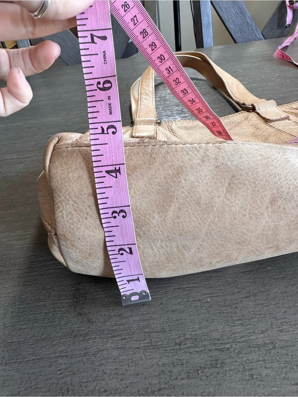 American Leather Co Tan Shoulder Bag Purse Satchel